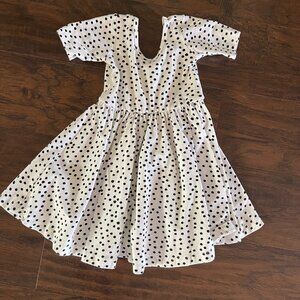 ALICE AND AMES Short Sleeve Ballet Dress in Ivory Dot (3T)